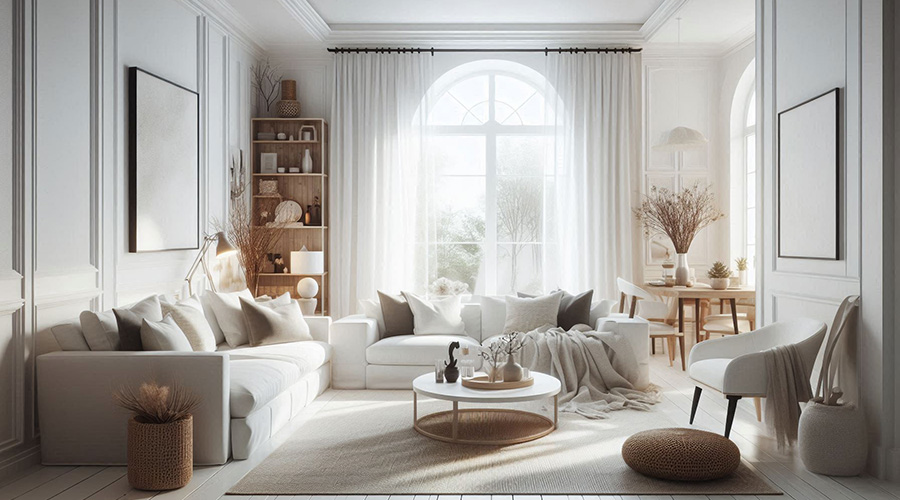 a white living room