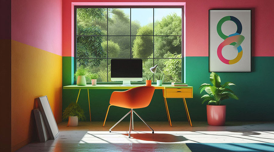 Colorful Home Office Setup