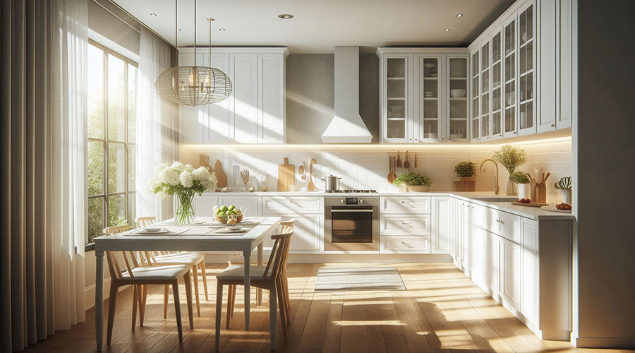 a classic white kitchen