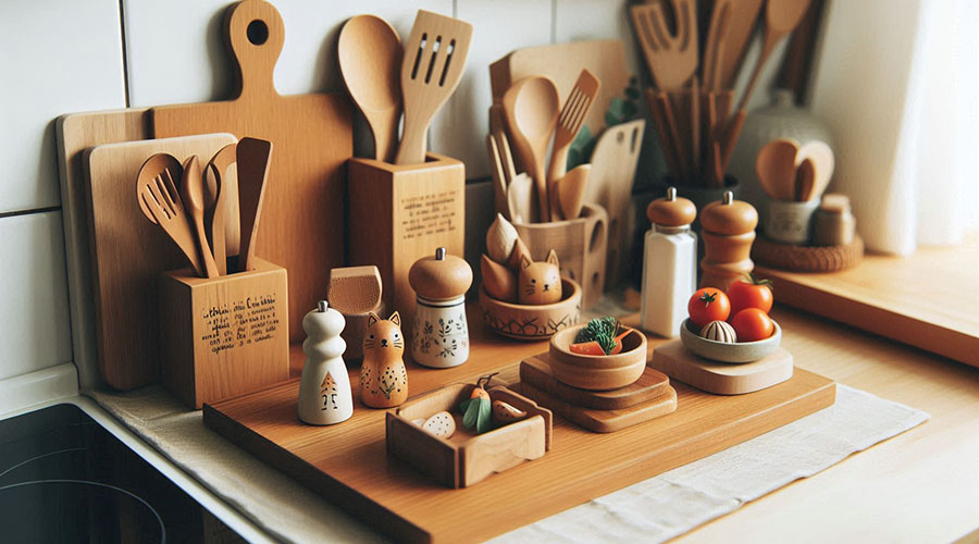 Rustic wooden kitchen decor