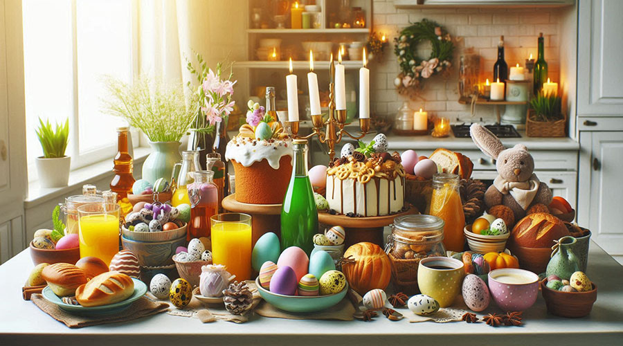 an Easter buffet table 